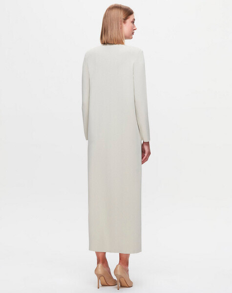 T25K-4010 Önü Fırfırlı Triko Smoke Elbise - 2