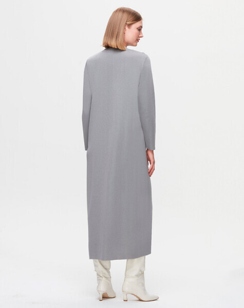 T25K-4011 Cebi ve Önü Keçe Detaylı Elbise VİALE-GREY - 3
