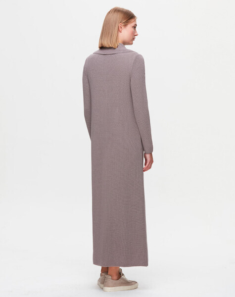 T25K-4015 Yakası Fermuarlı Selanik Elbise SCURE-MİNK - 3