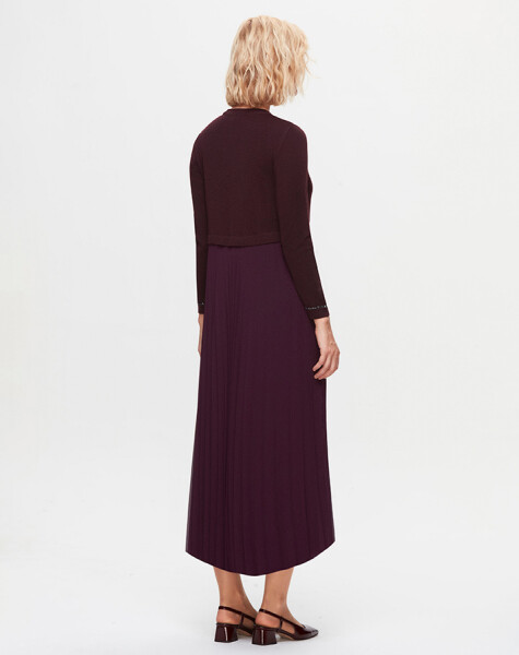 T25K-4016 Stone Detailed Pleat Dress - 9