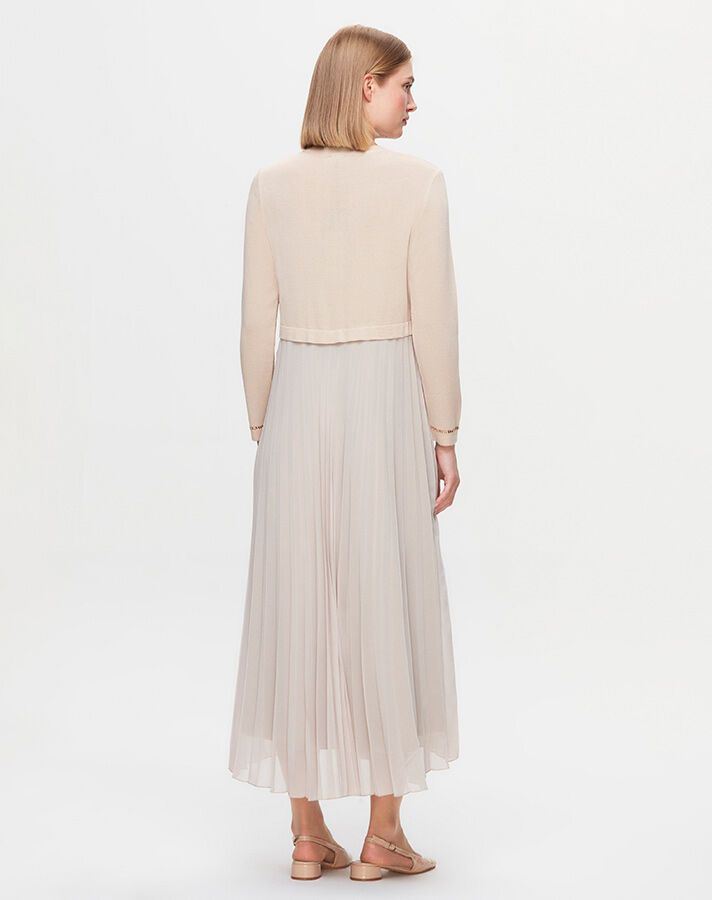 T25K-4016 Stone Detailed Pleat Dress - 12