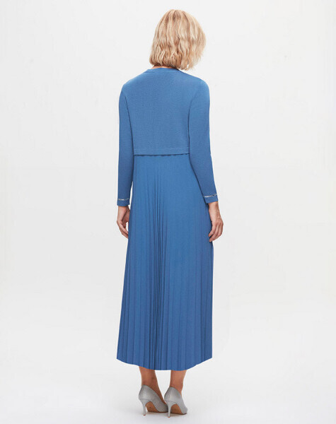 T25K-4016 Taş Detaylı Plise Elbise PB15E-DARK BLUE - 3