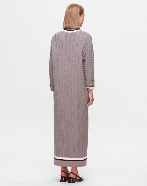 T25K-4018 Saç Örgülü Triko Elbise SCURE-MİNK - 3
