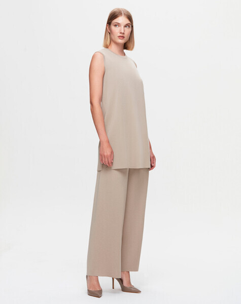 T25K-6000 Kolsuz Basic triko tunik 8YR71-STONE - 2