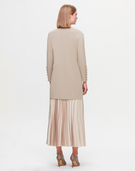 T25K-6001 Uzun Kollu Basic Triko Tunik 8YR71-STONE - MISS DALIDA (1)