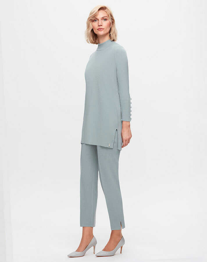 T25K-6001 Uzun Kollu Basic Triko Tunik MANİA-RESEDA - 3