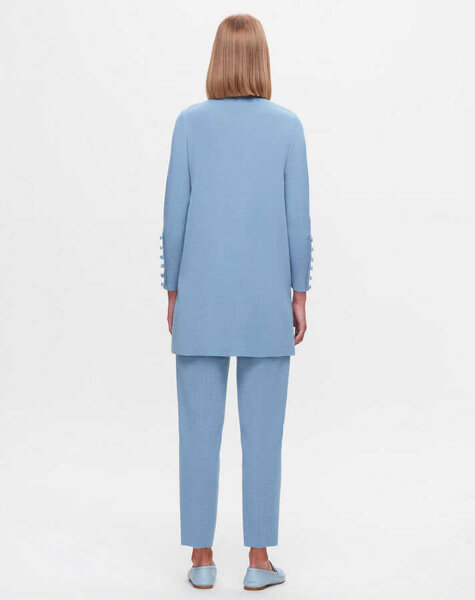 T25K-6001 Uzun Kollu Basic Triko Tunik PB13E-BLUE - MISS DALIDA (1)