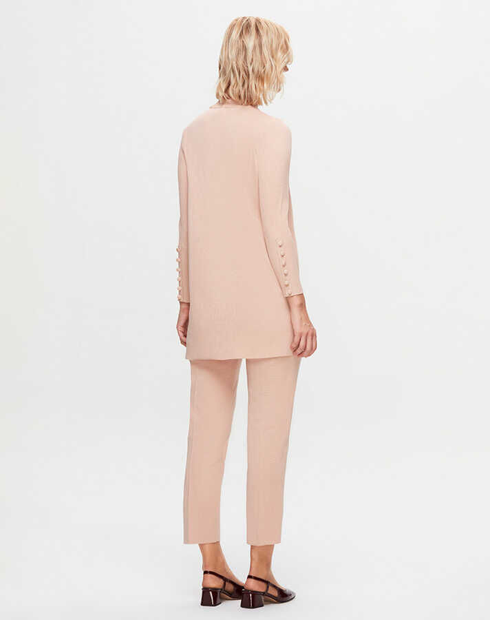 T25K-6001 Uzun Kollu Basic Triko Tunik YR01H-SALMON - 2