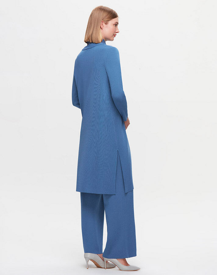 T25K-6002 V-Neck Shirt Effect Knitwear Tunic - 2