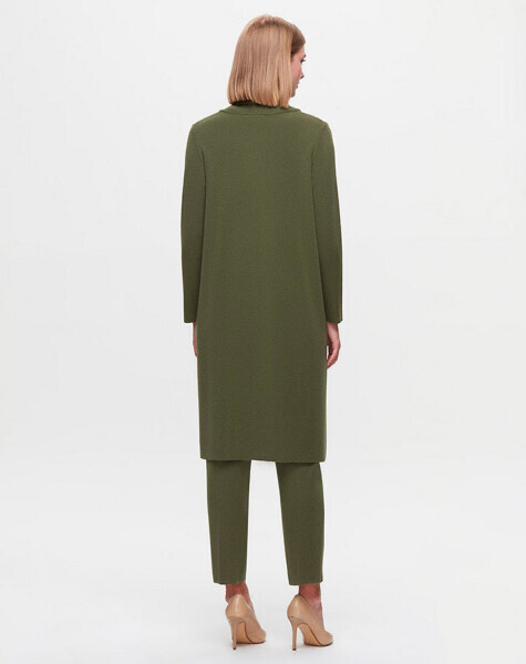 T25K-6002 V Yaka Gömlek Efektli Triko Tunik FARAD-GREEN - 2