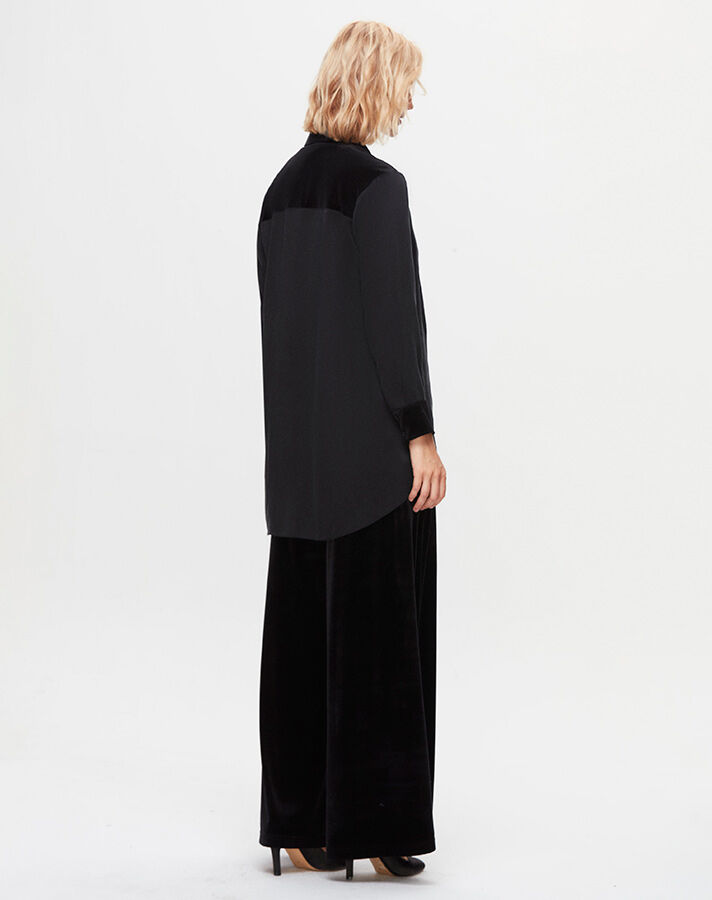T25K-6005 Satin Tunic with Tie Detail on the Collar - 8