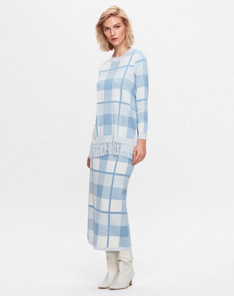 Kare Desenli Püskül Detaylı VİALE-GREY Tunik 