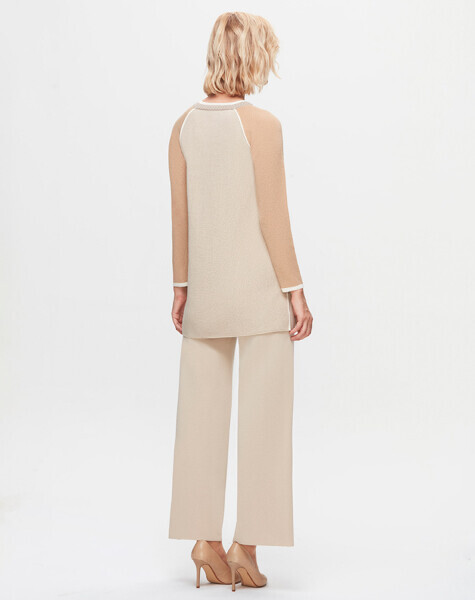 T25K-6007 Kolları Renkli Selanik Tunik YR23T-SAND - 2