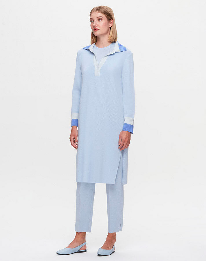 T25K-6009 Gömlek Yaka Triko İçli Tunik - 4