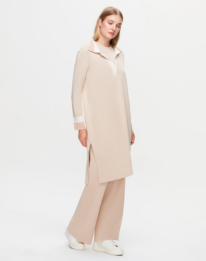 T25K-6009 Gömlek Yaka Triko İçli Tunik - 7