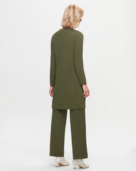 T25K-6015 Çiçek Desenli Örgü Teknikli Tunik FARAD-GREEN - 2