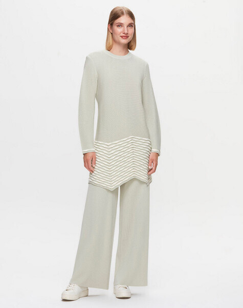 T25K-6016 Ucu Dilim Detaylı Asimetrik Tunik FONIA-RIVER - 1