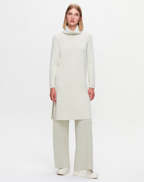 T25K-6017 Dik Yaka Uzun Tunik - 7