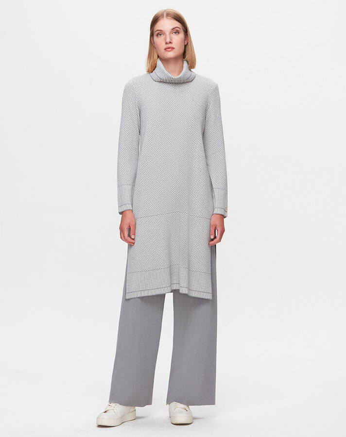 T25K-6017 Dik Yaka Uzun Tunik - 13