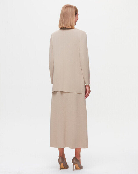 T25K-6018 Önü Düğme Detaylı Triko Tunik 8YR71-STONE - 2