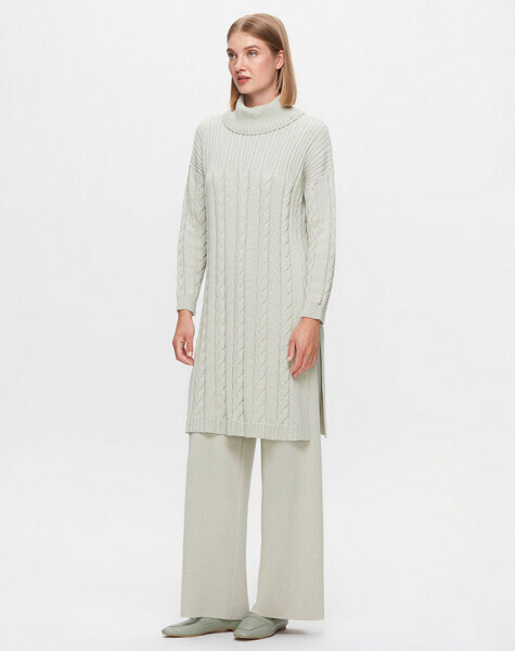 T25K-6021 Saç Örgü Dik Yaka Triko Tunik FONIA-RIVER 
