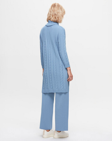 T25K-6021 Saç Örgü Dik Yaka Triko Tunik PB13E-BLUE - 2