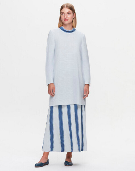 Dik Yaka Bekletmeli Triko PB02V-ICE Tunik - 1