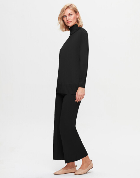 T25K-6029 Turtleneck Ribbed Detailed Knitwear Tunic - 6
