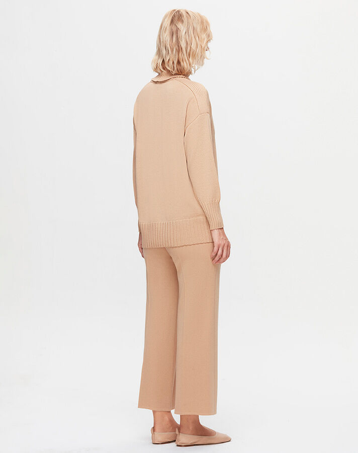 T25K-6029 Turtleneck Ribbed Detailed Knitwear Tunic - 2
