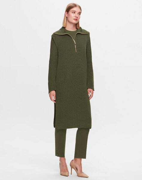 T25K-6030 Yakası Fermuarlı Kolsuz Tunik FARAD-GREEN - 2