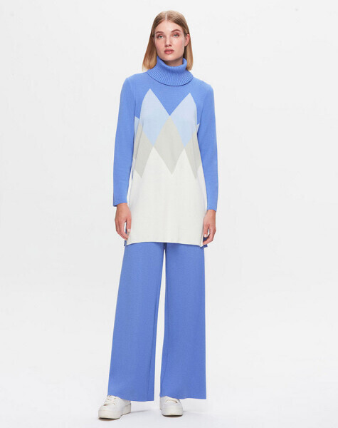 T25K-6033 Baklava Dilimli Triko Tunik 8YR71-STONE - 13