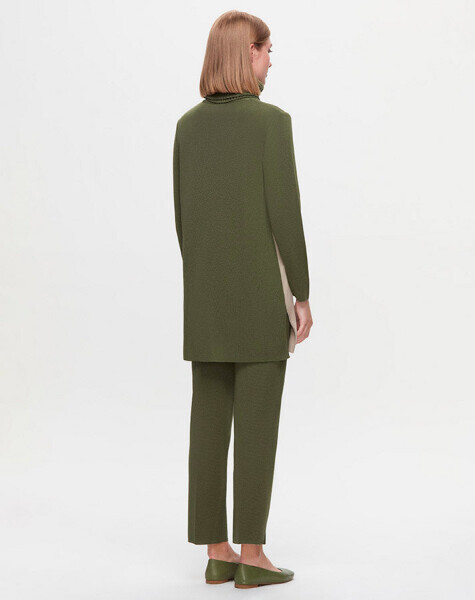 T25K-6033 Baklava Dilimli Triko Tunik FARAD-GREEN - 3