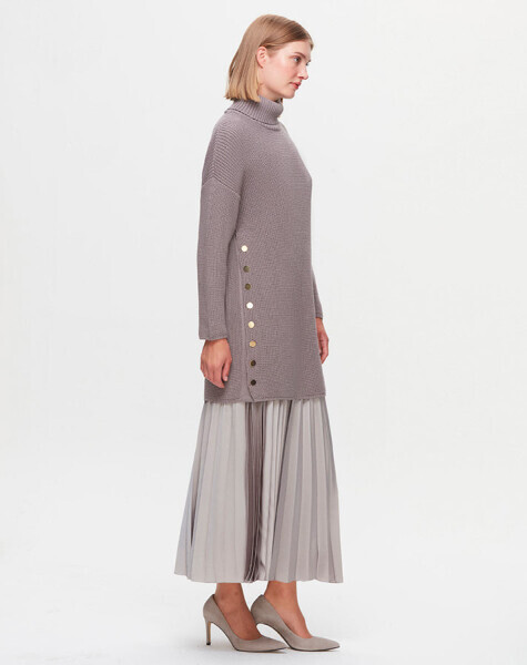 T25K-6034 Yanları Düğmeli Selanik Tunik SCURE-MİNK - MISS DALIDA (1)