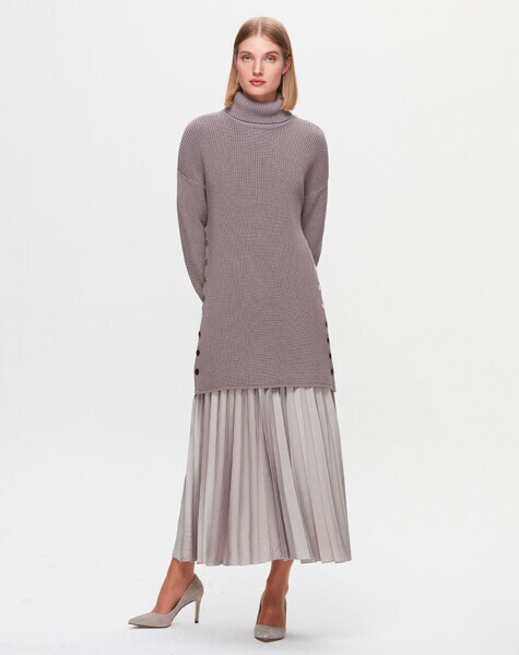 T25K-6034 Yanları Düğmeli Selanik Tunik SCURE-MİNK 