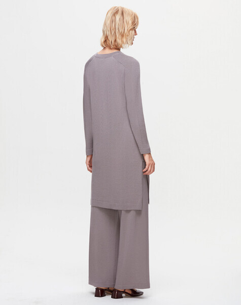T25K-6036 Düz Renk Uzun Triko Tunik MİNK - 2