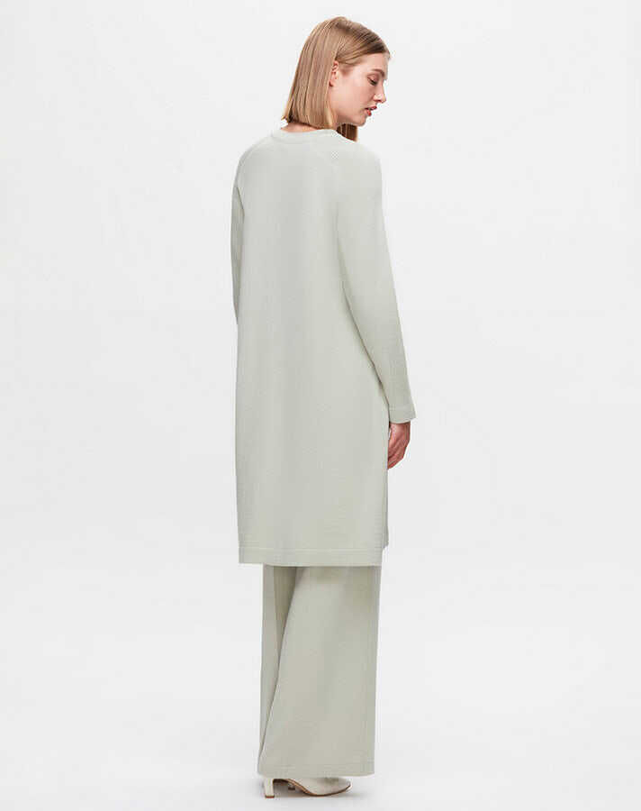 T25K-6036 Düz Renk Uzun Triko Tunik RIVER - 2