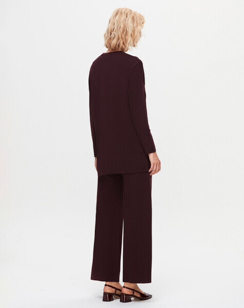 T25K-6037 Örgü Teknikli Düz Renk Tunik BLACK - 3