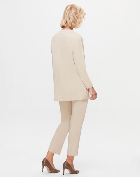 T25K-6037 Örgü Teknikli Düz Renk Tunik DIDO-BEİGE - 2
