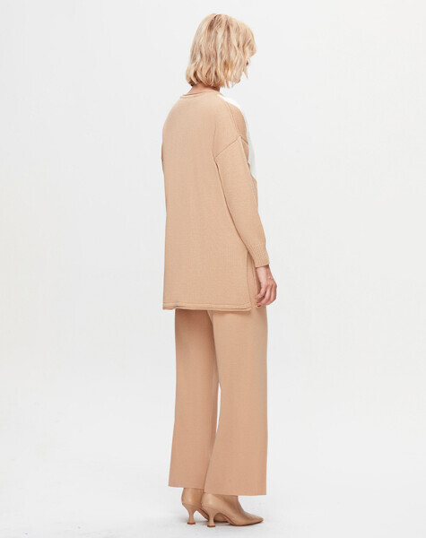 T25K-6039 Baklava Desenli Selanik Tunik DIDO-BEİGE - 3