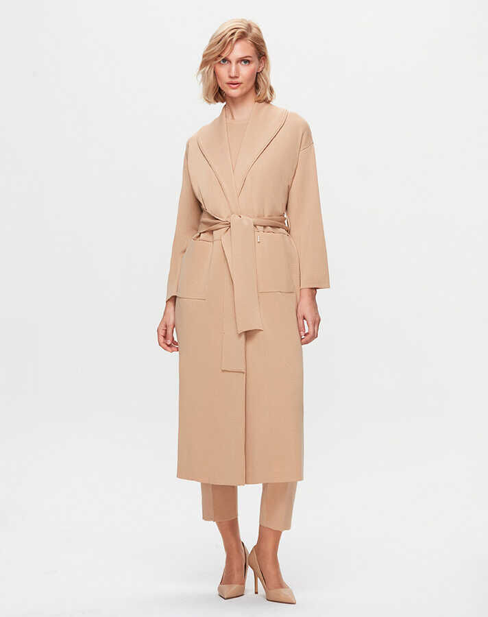 T25K-7000 Dar Paça Triko Pantolon DIDO-BEİGE - 1