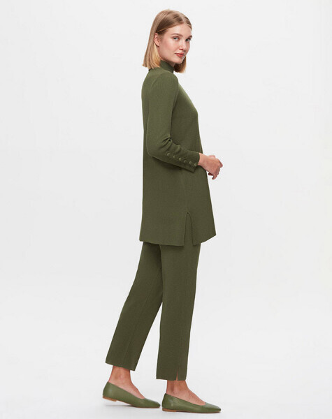 T25K-7000 Dar Paça Triko Pantolon FARAD-GREEN - MISS DALIDA (1)