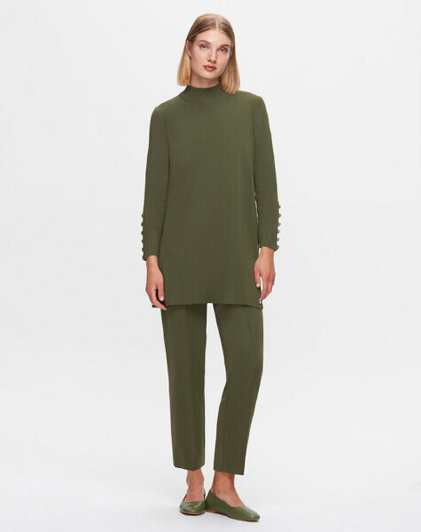 T25K-7000 Dar Paça Triko Pantolon FARAD-GREEN - MISS DALIDA