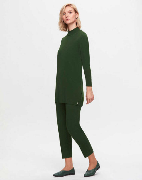 T25K-7000 Dar Paça Triko Pantolon FOTO-EMERALD 