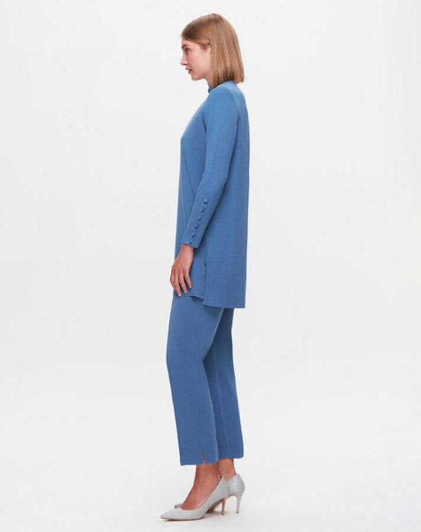 T25K-7000 Dar Paça Triko Pantolon PB15E-DARK BLUE - MISS DALIDA (1)