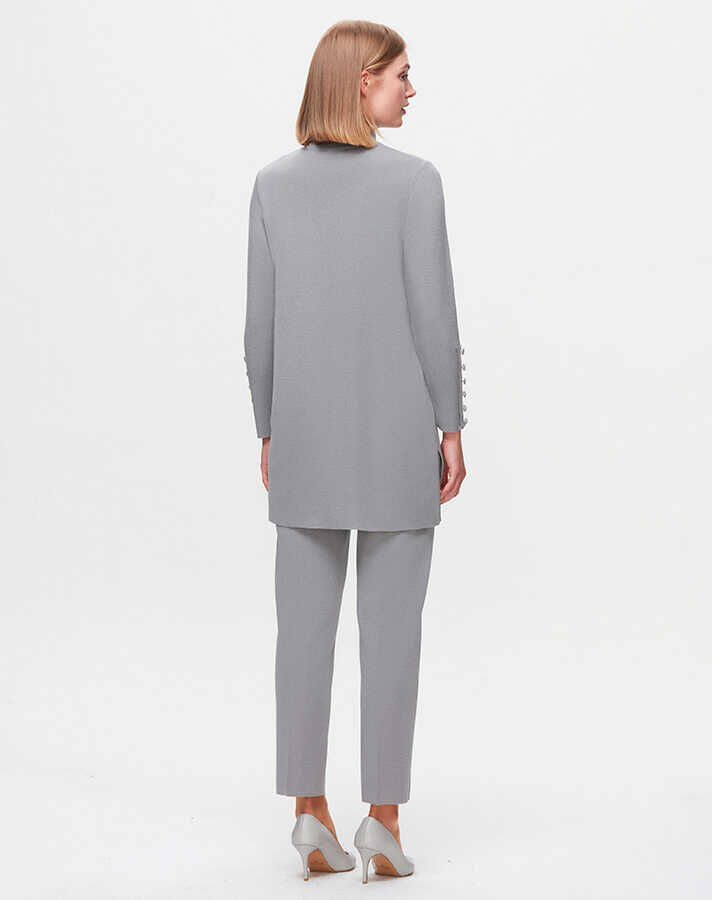 T25K-7000 Dar Paça Triko Pantolon VİALE-GREY - 2