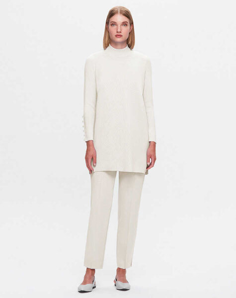 T25K-7000 Dar Paça Triko Pantolon YY872-BONE 