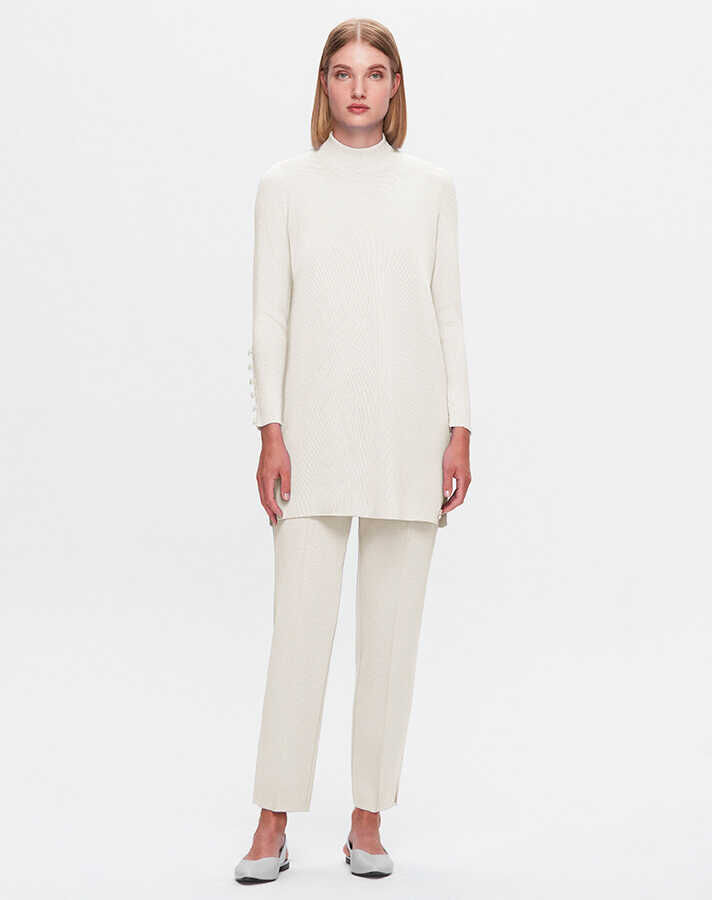 T25K-7000 Dar Paça Triko Pantolon YY872-BONE - 1