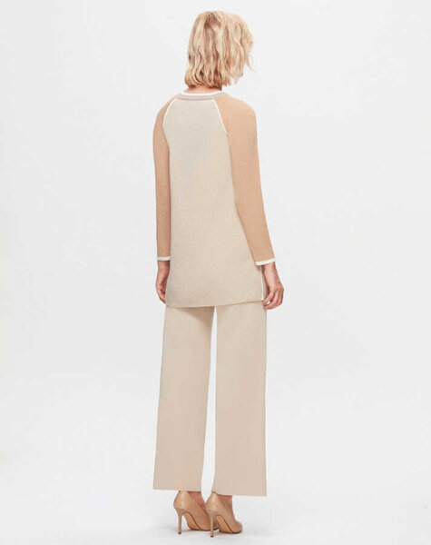 T25K-7001 Bol Paça Triko Pantolon YY216-BEİGE - 2