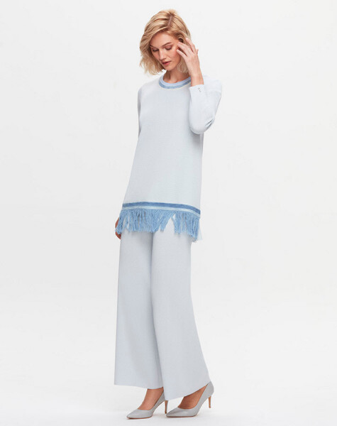 T25K-7001 Wide Leg Knitwear Trousers - 17