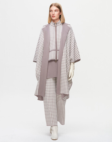 T25K-7002 Piyedepul Desenli Bol Paça Triko Pantolon SCURE-MİNK 